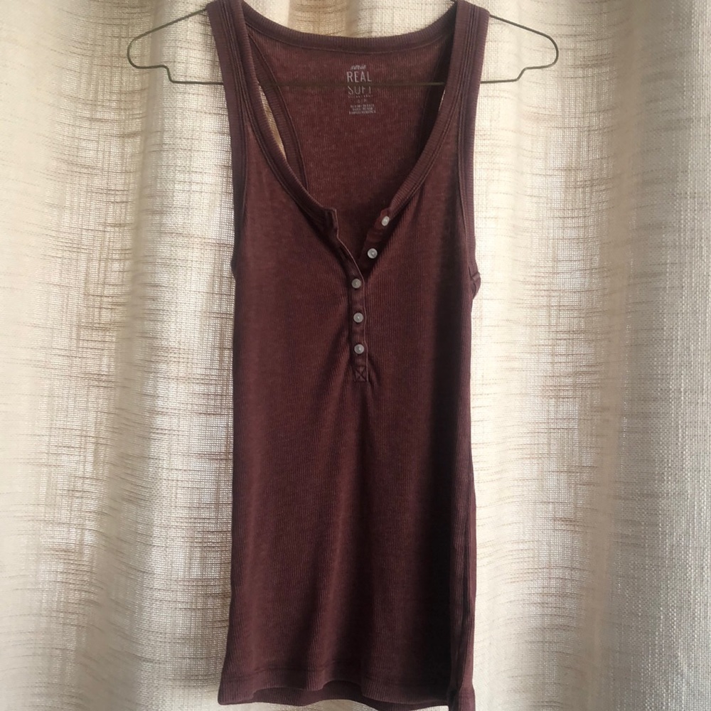 Aerie, Maroon Racerback Tank, Size S